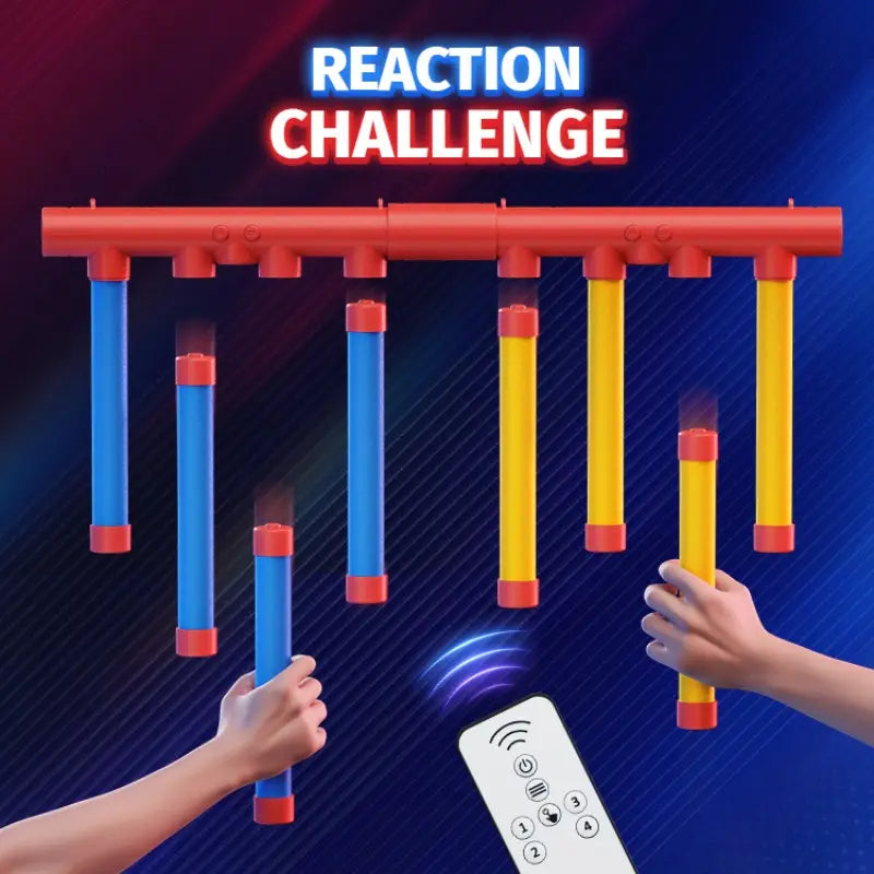 Reflective Drop Stick Challenge Game Set, Hand-Eye Coordination Training Toy, Speed Reaction Test for Kids and Adults, Family Fun Game, Perfect Christmas Gift